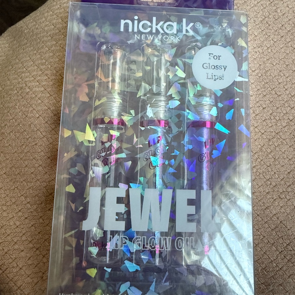 Jewel Lip Glow Oil Set - Pink & Purple